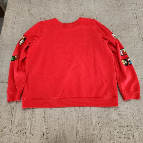 Marvel Comic Fill Logo‎ Pullover Sweatshirt Crewneck Womens size XL in Red - Picture 9 of 14